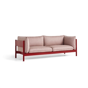 HAY Arbour 3-zitsbank Rood Beuken/Re-Wool 648