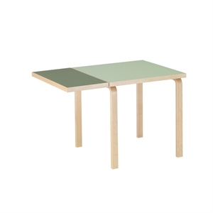 Artek Aalto DL81C Eettafel met Inklapbaar Tafelblad, Olijfgroen/pistache.