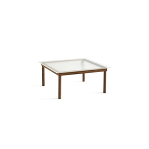 HAY Kofi Salontafel 36x80x80 Walnoot/ Helder Gegroefd Glas