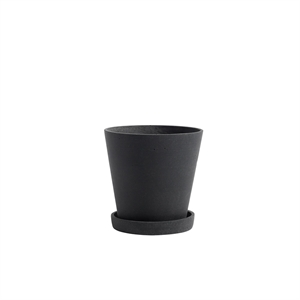HAY Flowerpot met Schotel M Zwart