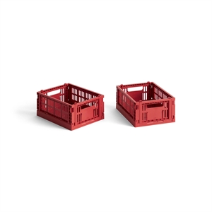 HAY Colour Crate Opbergdoos Mini Set van 2 Rood