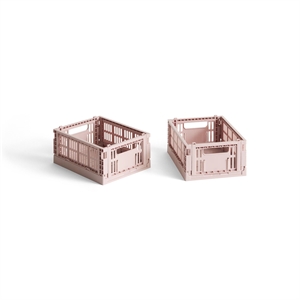 HAY Colour Crate Opbergdoos Mini Set van 2 Blush