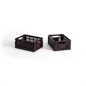 HAY Colour Crate Opbergdoos Mini Set van 2 Bordeaux