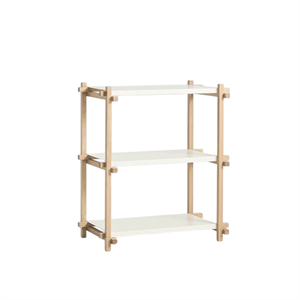 HAY Woody Shelving 2.0 Boekenkast Klein Amandelwit/Staal