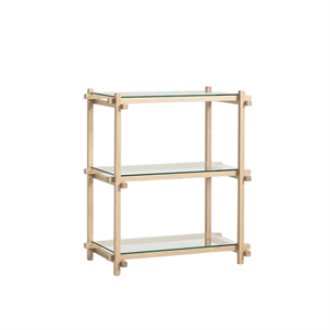 HAY Woody Shelving 2.0 Boekenkast Klein Amandelwit/Glas