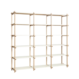 HAY Woody Shelving 2.0 Boekenkast Groot Amandelwit/Staal