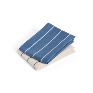 HAY Outdoor Market Theedoekenset van 2, Blauw/ Beige