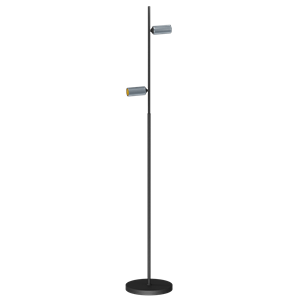 Antidark Decor F2 Vloerlamp Dubbel Zwart/ Aluminium