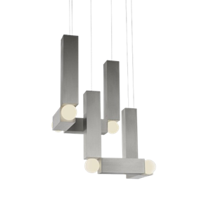 Lee Broom Vesper Duo Hanglamp met Rozet , Geborsteld Zilver