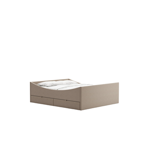 Rye Sleep gebogen bedframe met 2 lades 140x200 Beige