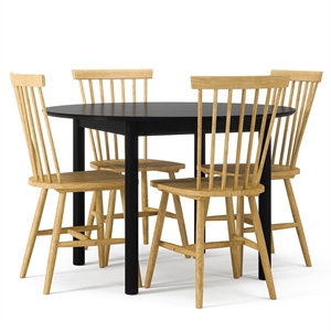Eettafelset van Department Wood , Zwart/eiken