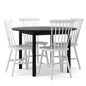 Department Wood Eettafelset Zwart/ Wit