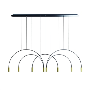 Estiluz Volta Hanglamp 8 3000K Zwart/ Messing