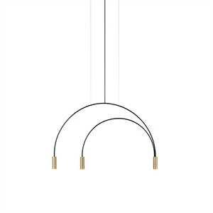 Estiluz Volta 3 Hanglamp 3000K Zwart/ Satijn Goud