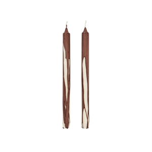 Ferm Living Drip Candle Set van 2 Donkere Chocolade