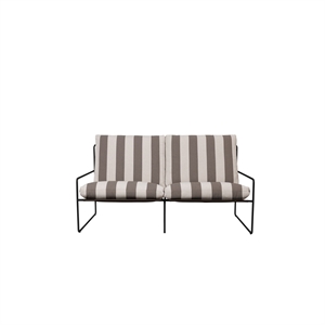 Ferm Living Woestijn 2-zitsbank Stripe Zwart/Chocolade