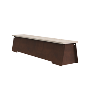 Frama 64 Bank Cortenstaal/Travertin