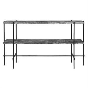 Gubi TS Consoletafel H72 Met 2 Planken en Lade Zwart/ Grijs Emperador