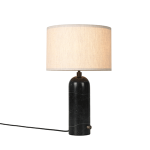 GUBI Gravity Table lamp Black Marble & Canvas Shade Small