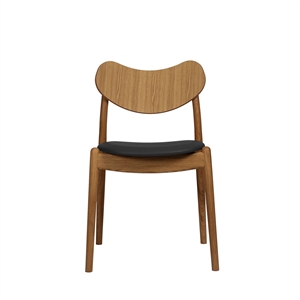 Ro Collection Hybride Eetkamerstoel Gestoffeerde Zitting Geolied Eikenhout/ Zwart Leer