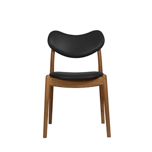 Ro Collection Hybride Eetkamerstoel Gestoffeerd Geolied Eikenhout/Zwart Leer