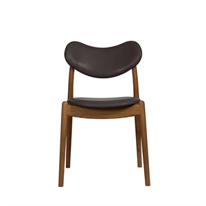 Ro Collection Hybride Eetkamerstoel Gestoffeerd Geolied Eikenhout/Donkerbruin Leer