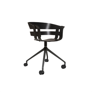 Design House Stockholm Wick Draaistoel met Wielen Zwart/ Grijs
