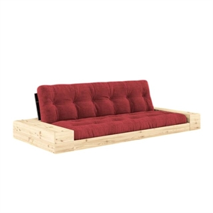 Karup Base Slaapbank met Zijbox en 5-laags Matras Black Night/Ruby Red