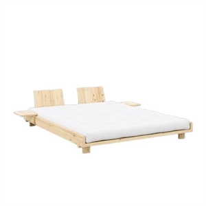 Karup Social Bedframe met 2 Rugleuningen en Bijzettafel 160x200 Raw