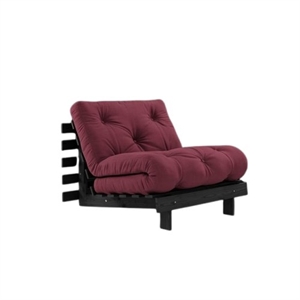 Karup Roots Slaapbank met Matras 90x200 Zwart Nacht/Bordeaux