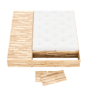 Karup Design Kelderbedframe 160x200 met Opbergbankje, Ruw