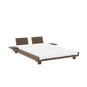 Karup Social bedframe met 2 rugleuningen en nachtkastje 140x200 cm, Carob Brown