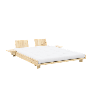 Karup Design Sociaal Bedframe met 2 Rugleuningen & Bijzettafel 160x200 Ruw