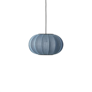 Made By Hand gebreide ovale Hanglamp Ø45 met Blauw Steen