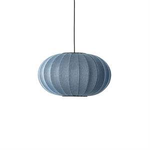 Made By Hand gebreide ovale Hanglamp Ø57 met Blauw Steen