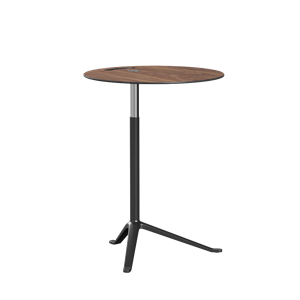 Fritz Hansen Little Friend KS11 Bijzettafel, in Hoogte Verstelbaar, Walnoot/ Gepoedercoat Aluminium