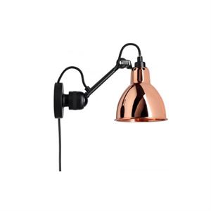 Lampe Gras N304 wall lamp mat black & copper w. cord