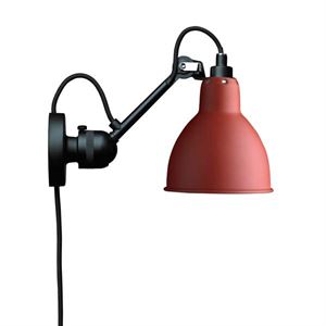 Lampe Gras N304 Wandlamp Mat Zwart & Mat Rood Met Snoer