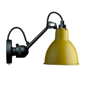 Lampe Gras N304 Wandlamp Mat Zwart & Mat Geel Met Aan/Uit