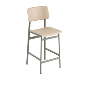 Muuto Loft Barkruk Eiken/Dusty Groen H98.5