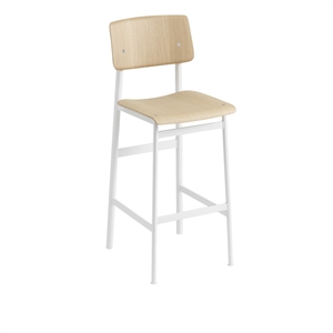 Muuto Loft Barkruk Eiken/Wit H108.5