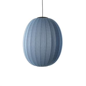 Met de Made By Hand Knit-Wit Hoge/Ovale Hanglamp Ø65 Blauw Steen LED