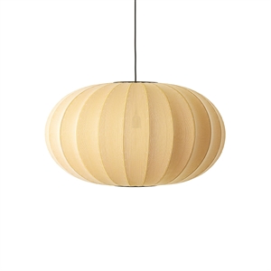 Met de Made By Hand Ovale Hanglamp van Brei-wit Ø76 Hanglamp Sunrise