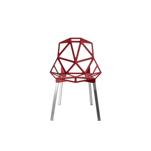 Magis Chair One 4 Poots Eetkamerstoel Geanodiseerd/ Rood