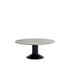 Muuto Eettafel Ø90 cm , Grijs Marmer/ Zwart