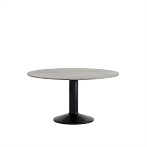 Muuto Eettafel Ø140 cm , Grijs Marmer/ Zwart