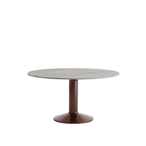 Muuto Eettafel Ø140 cm , Grijs Marmer/donkerrood