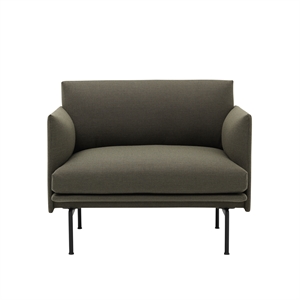 Muuto Outline Armchair Gestoffeerd Fiord 961/Zwart Lampenvoet
