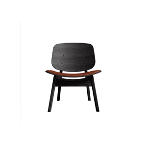 Ro Collection Pandora Fauteuil Beklede Zitting Zwart Gelakt Eiken/Calvados Leer