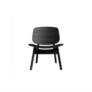 Ro Collection Pandora fauteuil gestoffeerde zitting zwart gelakt eiken/donkerbruin leer
